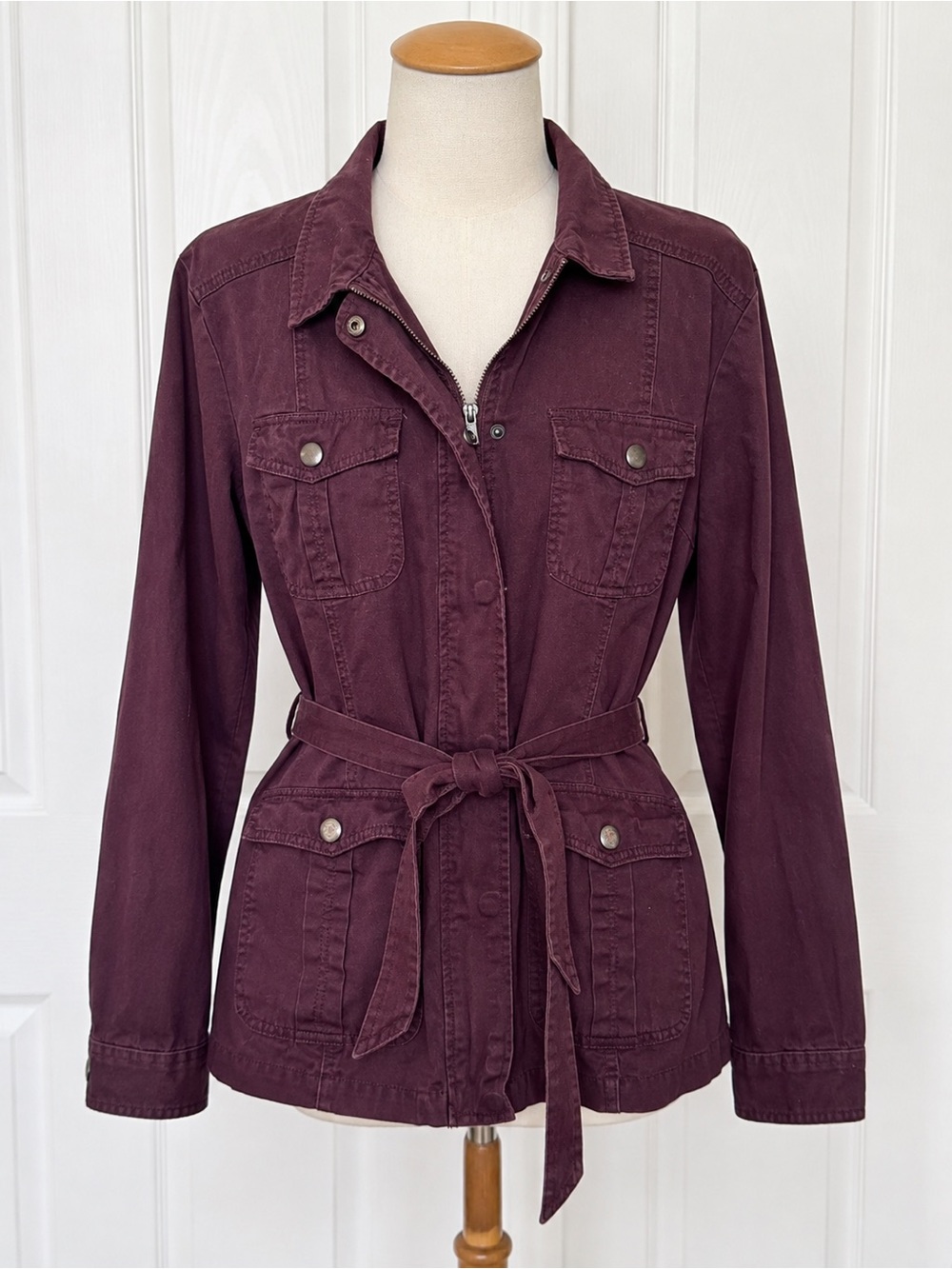 Westport Belted Utility Jacket in Plum